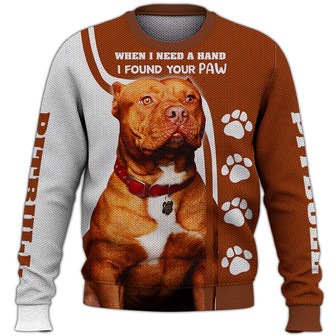 Pitbull Never Walk Alone Sweater, Dog Sweater For Humans Christmas Sweater 3D Print Crewneck Men Women Sweater, Men Women 3D Print Sweater - Thegiftio UK