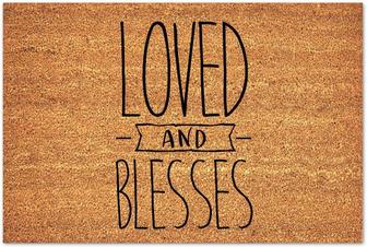 Quote Funny Coir Doormat With Non-slip Backing Loved And Blessed Coir Doormat For Outdoor And Indoor Uses Home Décor Welcome Home Gifts - Thegiftio UK