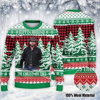 Rippin around the Christmas Tree Christmas Ugly Christmas Sweater, Christmas Sweater, Woolen Sweater,Wool Knit Sweater, Men Women 3D Print Sweater - Thegiftio UK