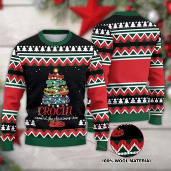 Rockin' Around the Christmas Tree Ugly Christmas Sweater, Christmas Sweater, Woolen Sweater, Wool Knit Sweater, Men Women 3D Print Sweater - Thegiftio UK