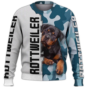Rottweiler Sweater, Dog Sweater For Humans Christmas Sweater 3D Print Crewneck Men Women Sweater, Men Women 3D Print Sweater - Thegiftio UK