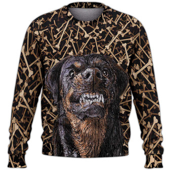 Rottweiler Sweater, Dog Sweater For Humans Christmas Sweater 3D Print Crewneck Men Women Sweater, Men Women 3D Print Sweater - Thegiftio UK