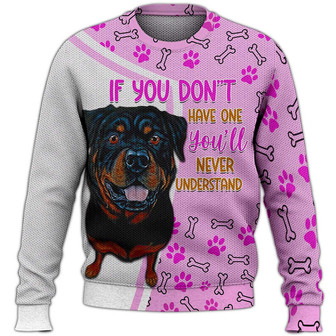 Rottweiler Sweater, Dog Sweater For Humans Christmas Sweater 3D Print Crewneck Men Women Sweater, Men Women 3D Print Sweater - Thegiftio UK