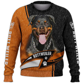 Rottweiler Sweater, Dog Sweater For Humans Christmas Sweater 3D Print Crewneck Men Women Sweater, Men Women 3D Print Sweater - Thegiftio UK