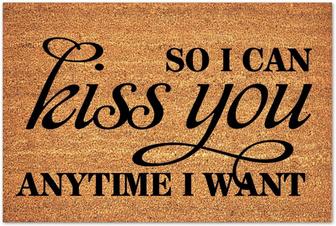 So I Can Kiss You Anytime I Want Coir Doormat Non-slip Pvc Backing Indoor Mats For Entryway Funny Coir Doormat Welcome Mats Perfect For Indoor And Outdoor Use Welcome Home Gifts - Thegiftio UK