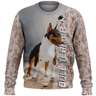Strong Bull Terrier Sweater, Dog Sweater For Humans Christmas Sweater 3D Print Crewneck Men Women Sweater, Men Women 3D Print Sweater - Thegiftio UK