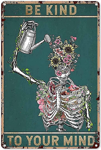 Vintage Signs Metal Kitchen Be Kind To Your Mind Metal Sign Decor Tin Aluminum Sign Wall Art Metal Poster For Kitchen Home Bar Cafe Garage Bathroom - Thegiftio UK