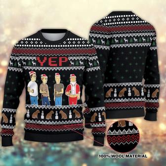 Yep Mm Hmm King of the Hill Ugly Christmas Sweater, King of the Hill Christmas Sweater, Woolen Sweater, Wool Knit Sweater, Men Women 3D Print Sweater - Thegiftio UK