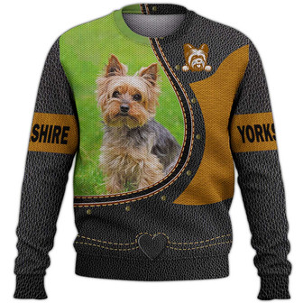 Yorkshire Sweater, Dog Sweater For Humans Christmas Sweater 3D Print Crewneck Men Women Sweater, Men Women 3D Print Sweater - Thegiftio UK