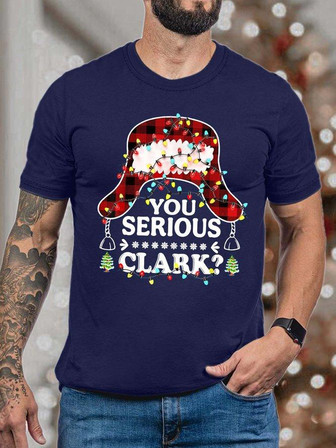 Men Christmas Hat Light You Serious Clark Fit T-shirt - Thegiftio UK