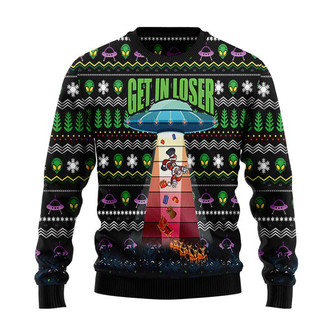 Alien Get In Loser Christmas Sweater, Men Women 3D Print Sweater - Thegiftio UK