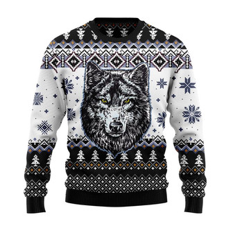 Awesome Wolf Christmas Sweater, Men Women 3D Print Sweater - Thegiftio UK