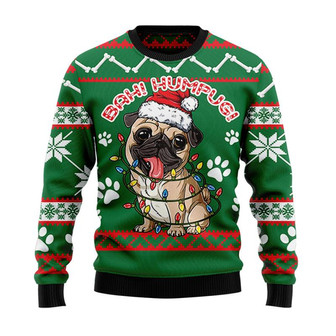 Bah! Humpug! Christmas Sweater, Men Women 3D Print Sweater Gift For Dog Mom Dog Dad Dog Lover - Thegiftio UK