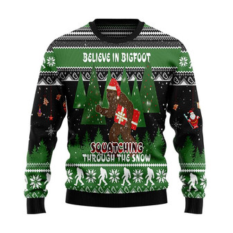 Bigfoot Snow Christmas Sweater, Men Women 3D Print Sweater - Thegiftio UK