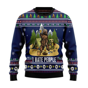 Camping I Hate People Christmas Sweater, Men Women 3D Print Sweater - Thegiftio UK
