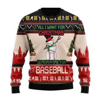 Christmas Time For Baseball Christmas Sweater, Men Women 3D Print Sweater - Thegiftio UK