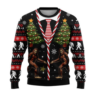 Christmas Vintage Bigfoot Christmas Sweater, Men Women 3D Print Sweater - Thegiftio UK