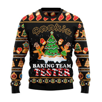 Cookie Baking Team Tester Gingerbread Christmas Sweater, Men Women 3D Print Sweater - Thegiftio UK