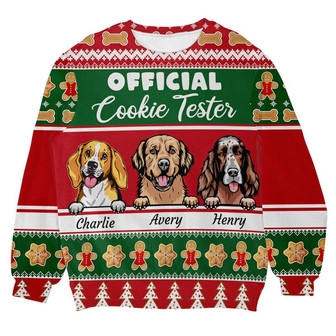 Cookies Sweater Dog Personalized Christmas Sweater, Men Women 3D Print Sweater - Thegiftio UK