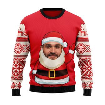 Custom Photo Face Family & Friends Face Santa Clause Personalized Christmas Sweater, Men Women 3D Print Sweater - Thegiftio UK