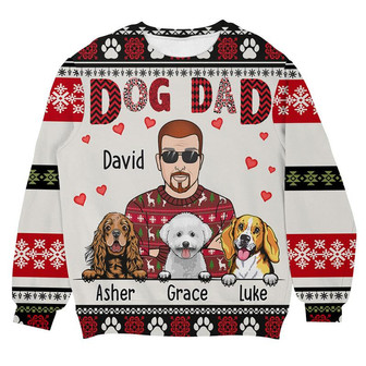 Dog Dad Christmas Sweater, Men Women 3D Print Sweater - Thegiftio UK