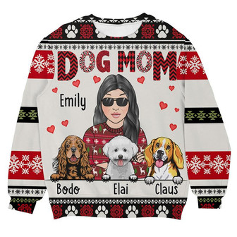 Dog Mom Christmas Sweater, Men Women 3D Print Sweater - Thegiftio UK