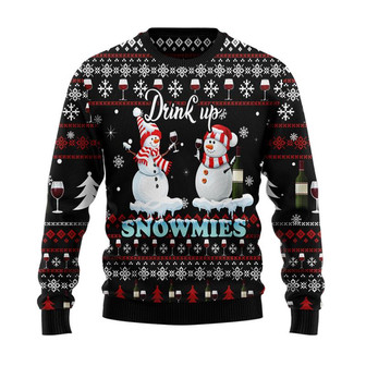 Drink Up Snowmies Snowmen Christmas Sweater, Men Women 3D Print Sweater - Thegiftio UK
