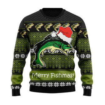 Fishing Christmas Christmas Sweater, Men Women 3D Print Sweater - Thegiftio UK