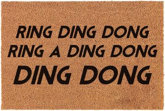 Funny Coir Doormat Ring Ding Dong Ring A Ding Dong Ding Dong Doormat Welcome Front Porch Decor Doormat For The Entrance Way Indoor&outdoor Rugs Non-slip Coir Doormat - Thegiftio UK