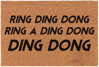 Funny Coir Doormat Ring Ding Dong Ring A Ding Dong Ding Dong Doormat Welcome Front Porch Decor Doormat For The Entrance Way Indoor&outdoor Rugs Non-slip Coir Doormat - Thegiftio UK