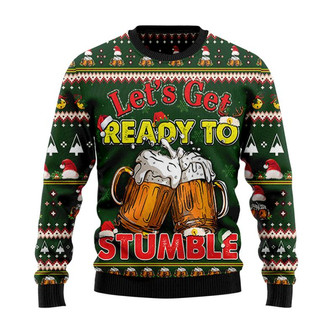 Let's Get Ready To Stumble Beers Christmas Sweater, Men Women 3D Print Sweater - Thegiftio UK