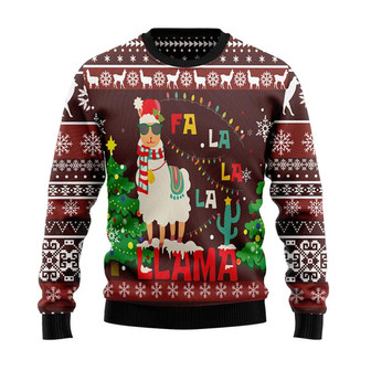 Llama Falalala Christmas Christmas Sweater, Men Women 3D Print Sweater - Thegiftio UK