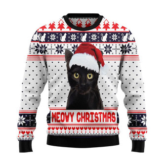 Meowy Christmas Christmas Sweater, Men Women 3D Print Sweater - Thegiftio UK