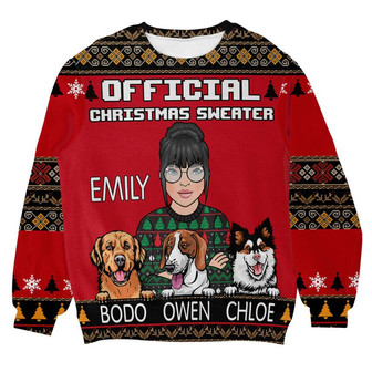 Official Sweater Dog Mom Christmas Sweater, Men Women 3D Print Sweater - Thegiftio UK