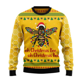 Oh Christmas Bee Christmas Sweater, Men Women 3D Print Sweater - Thegiftio UK