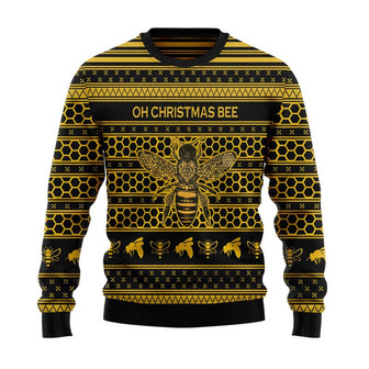 Oh Christmas Bees Christmas Sweater, Men Women 3D Print Sweater - Thegiftio UK