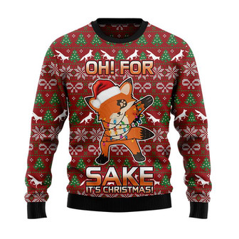 Oh For Sake Fox Christmas Sweater, Men Women 3D Print Sweater - Thegiftio UK