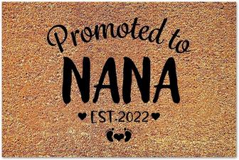 Promoted To Nana Custom Personalized Coir Doormats Mats, Gifts For Family Inspirational Saying Funny Door Mats For Entry Ways Garage Floors  - Thegiftio UK
