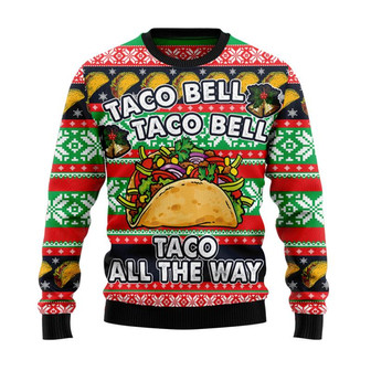 Taco Bell Christmas Sweater, Men Women 3D Print Sweater - Thegiftio UK