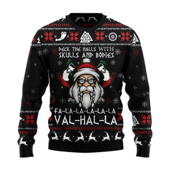 Viking Deck The Halls Christmas Sweater, Men Women 3D Print Sweater - Thegiftio UK