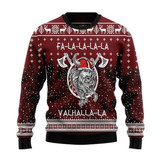 Viking Fa La La La Christmas Sweater, Men Women 3D Print Sweater - Thegiftio UK