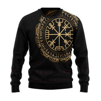 Viking Vegvisir All Over Print Sweater, Men Women 3D Print Sweater - Thegiftio UK