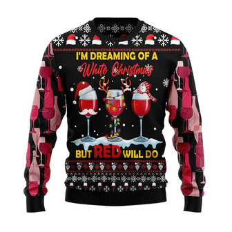 Wine Red Christmas Christmas Sweater, Men Women 3D Print Sweater - Thegiftio UK