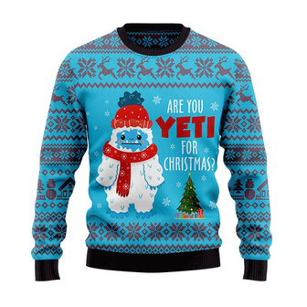 Are you Yeti for Christmas Christmas Sweater, Men Women 3D Print Sweater - Thegiftio UK