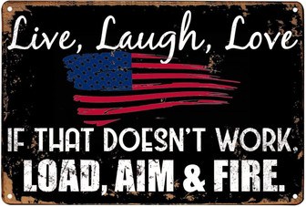 Live Laugh Love Sign American Flag Wall Decor Art Print Vintage Metal Sign Home Decoration - Thegiftio UK