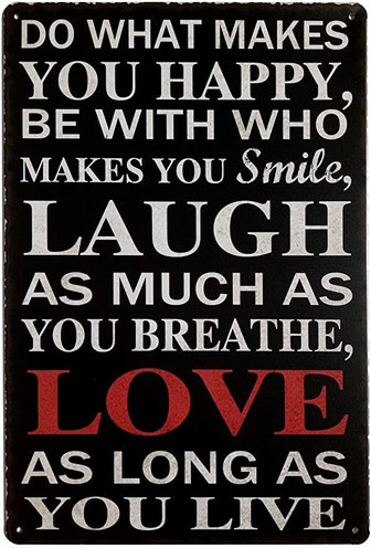 Live Laugh Love Sign, Inspirational Quote Sayings Wall Decor Art Print Vintage Metal Sign Home Decoration - Thegiftio UK