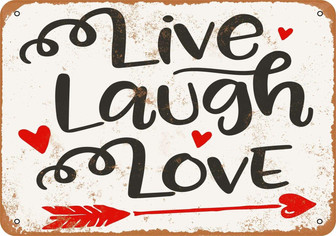 Live Laugh Love Sign Welcome Cool Wall Decor Art Print Vintage Metal Sign Home Decor - Thegiftio UK