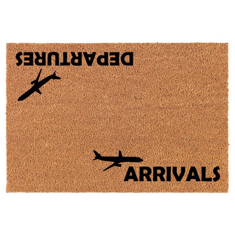 Arrivals Departures Funny Pilot Flight Attendant Coir Doormat Door Mat Housewarming Gift Newlywed Gift Wedding Gift New Home - Thegiftio UK