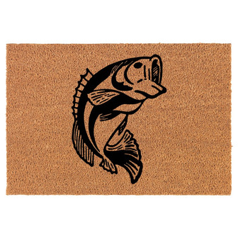 Bass Fish Coir Doormat Door Mat Housewarming Gift Newlywed Gift Wedding Gift New Home - Thegiftio UK