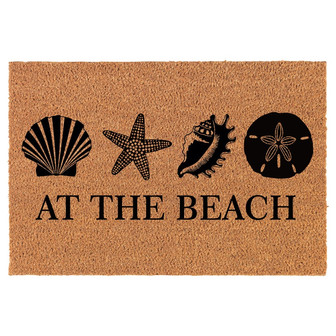 At The Beach Coir Doormat Door Mat Entry Mat Housewarming Gift Newlywed Gift Wedding Gift New Home - Thegiftio